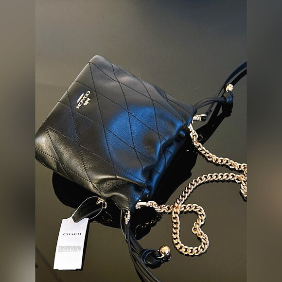 COACH Faye Mini Drawstring Bag With Quilting - Picture 8 of 15